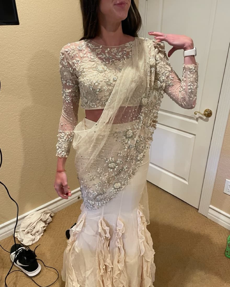 Cream Lengha - Image 4
