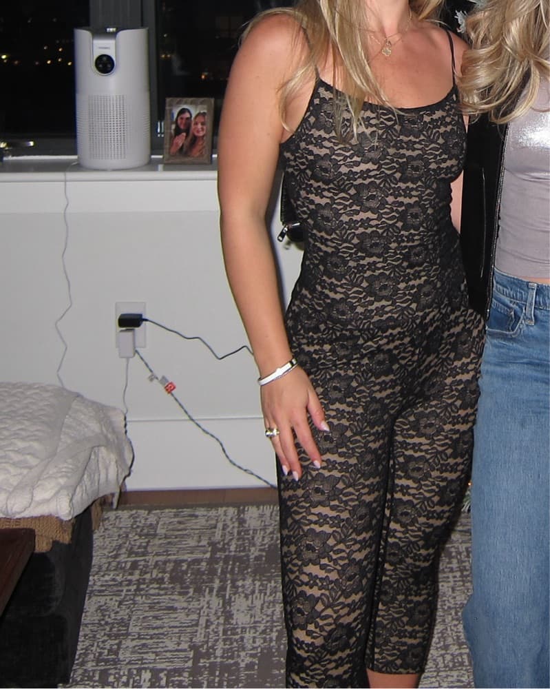 White Fox Black Lace Capri Set / Unitard - Image 4