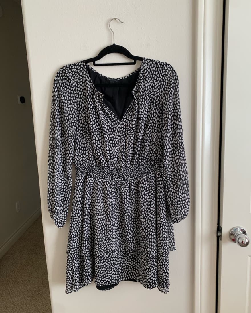 Loft Ruffled Heart Print Dress - Image 2