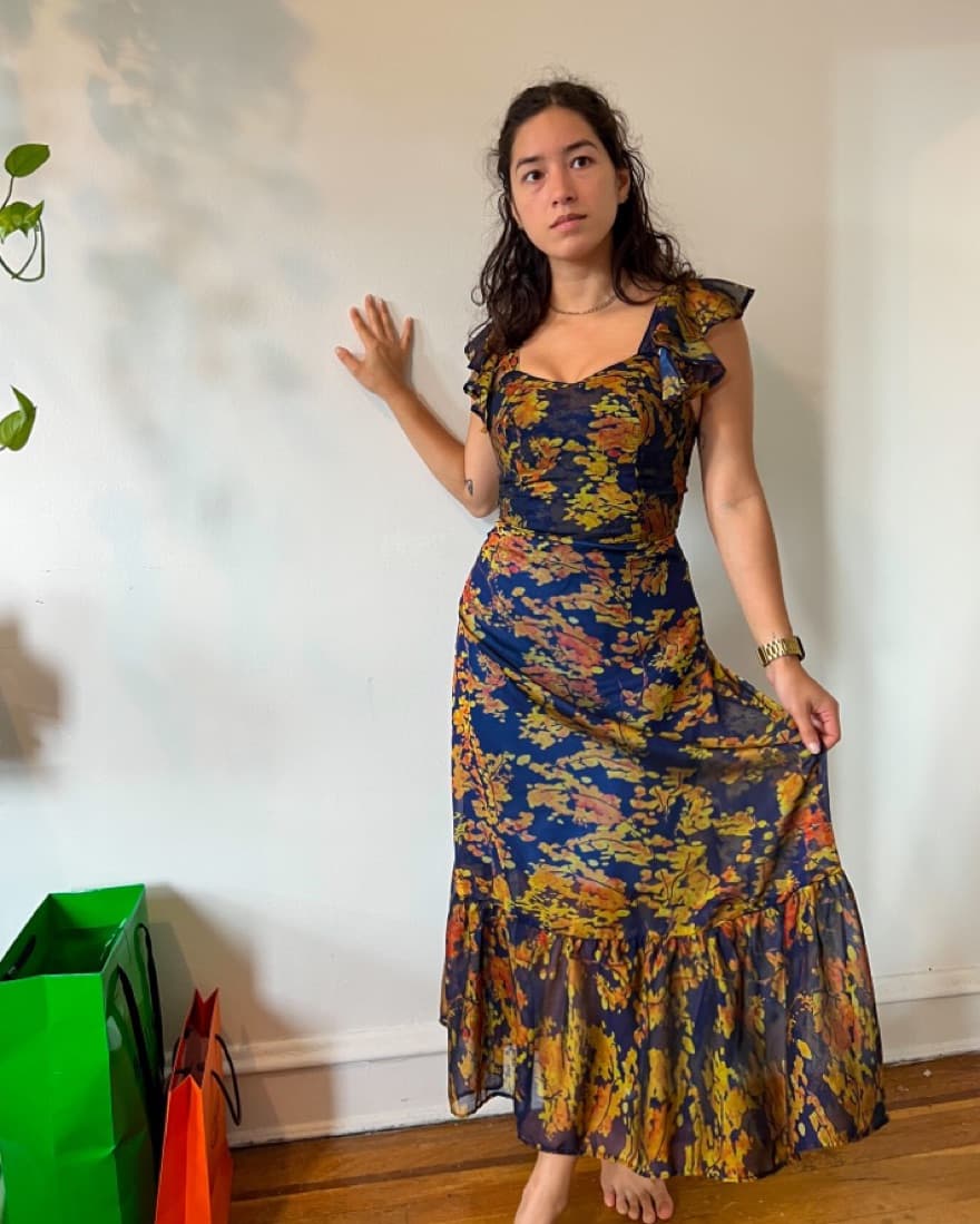 Blue Wedding Guest Dress - Image 2