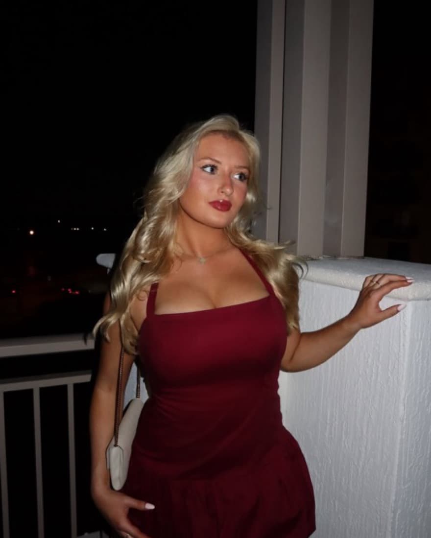 Maroon Mini Puff Dress  - Image 1