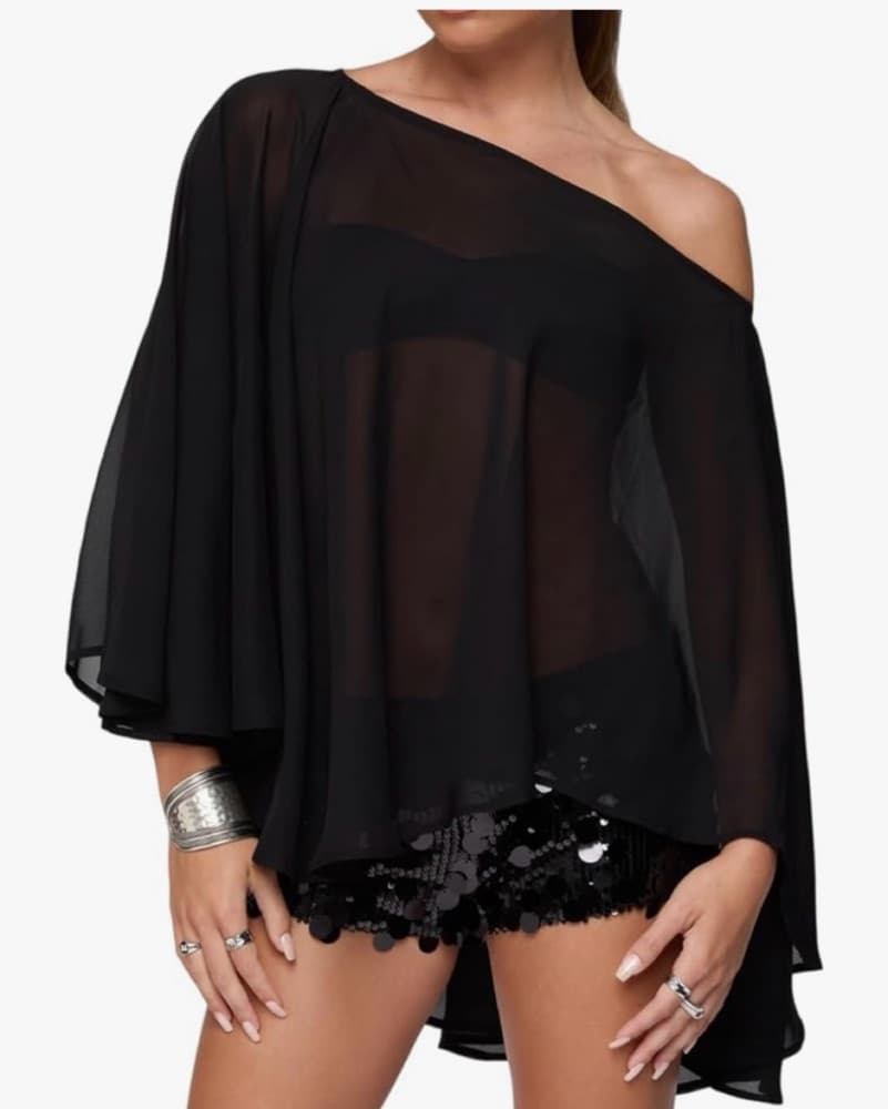 Sheer Black Cape  - Image 1