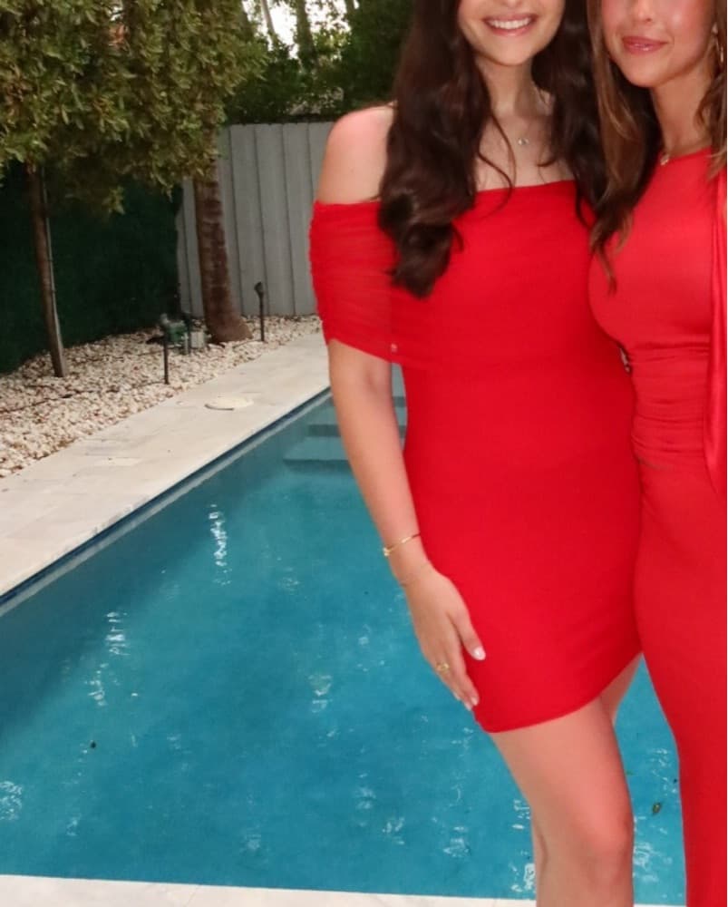 Red Off The Shoulder Mini Dress - Image 1