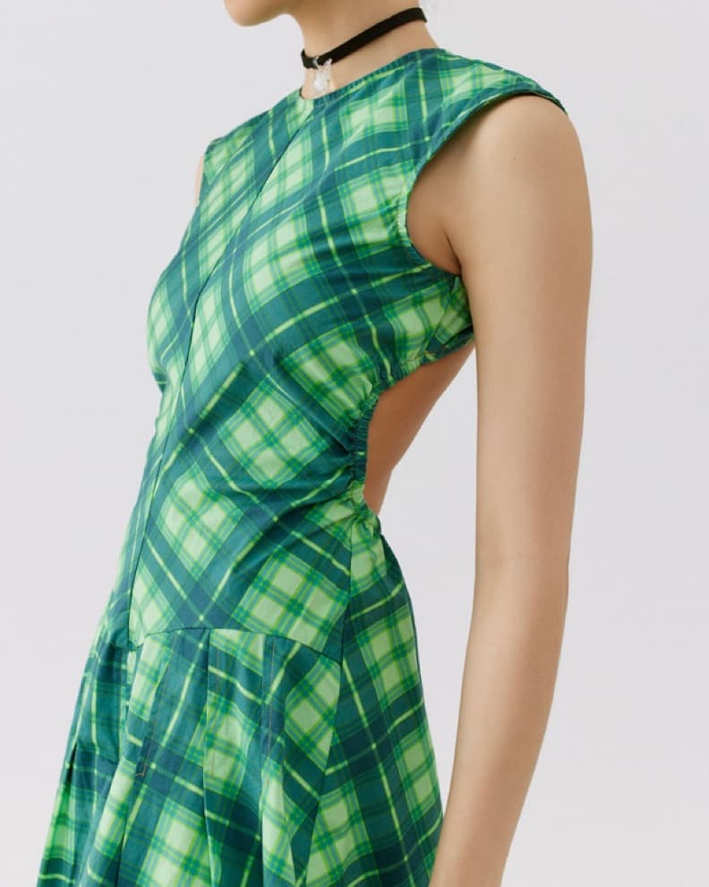 Avril Plaid Midi Dress - Image 1