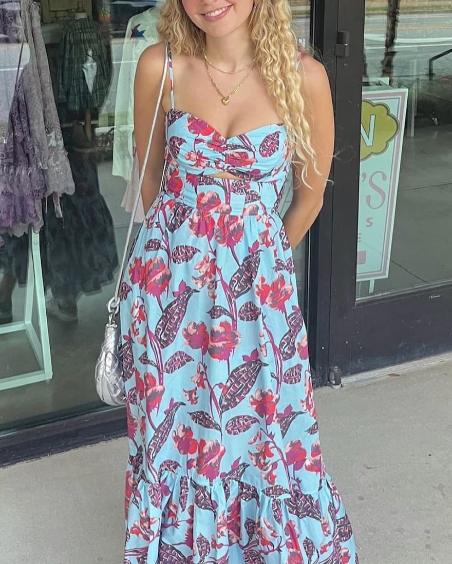 ALC Emilia Printed Maxi Dress - Image 3
