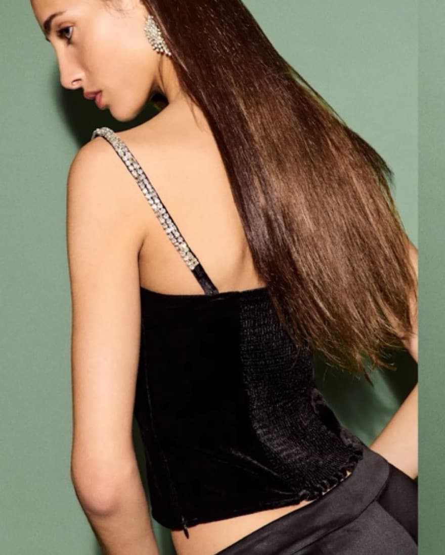 Reformation Bailee Velvet Top - Image 4