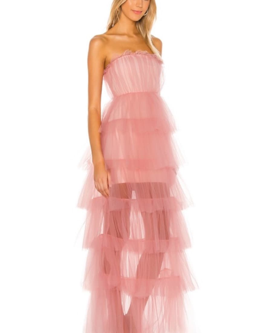 Pink Tulle Strapless Dress - Image 2