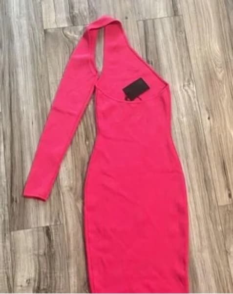 KAIYA MIDI DRESS IN HOT PINK (Revolve) - Image 3