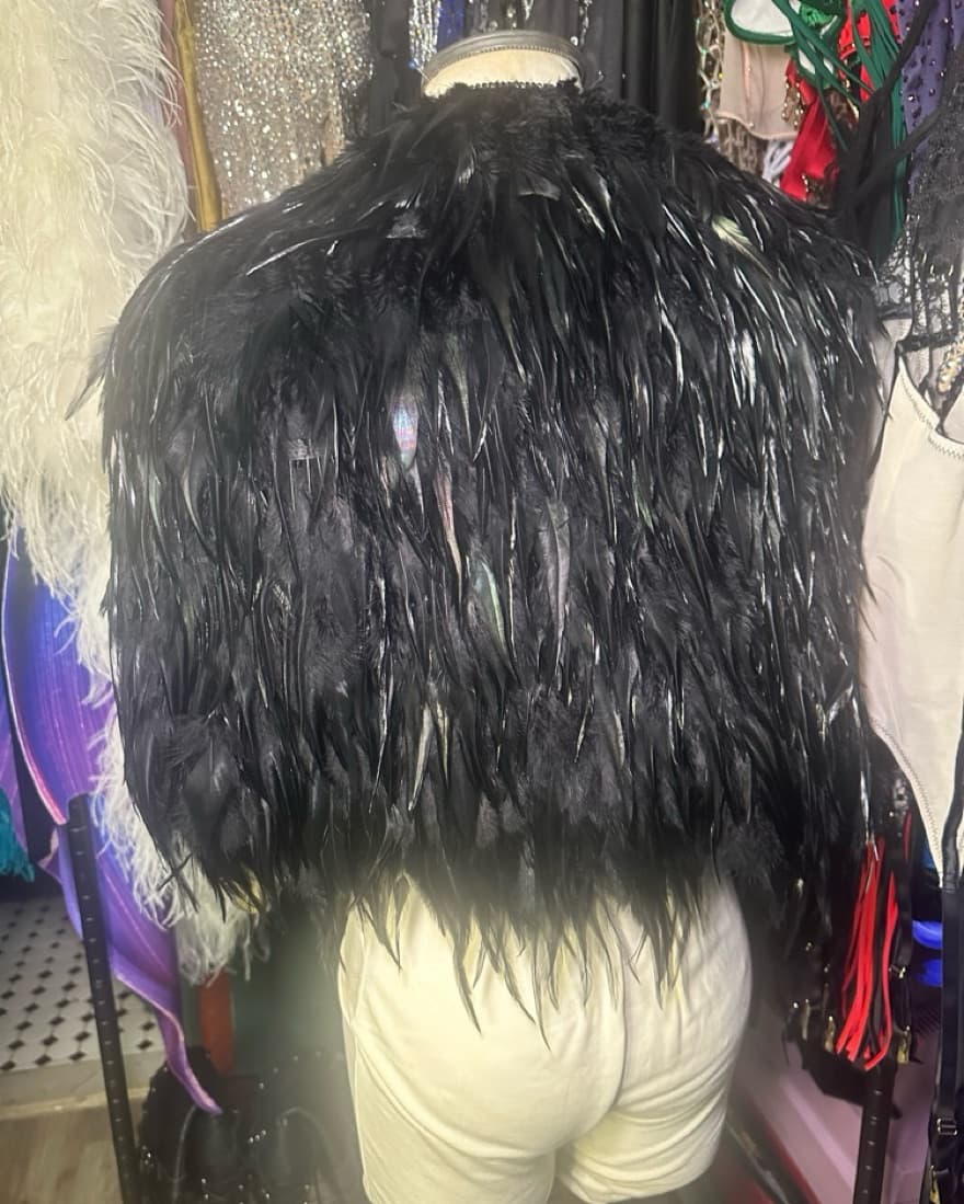 One-of-a-Kind Black Feather Jacket  - Image 2