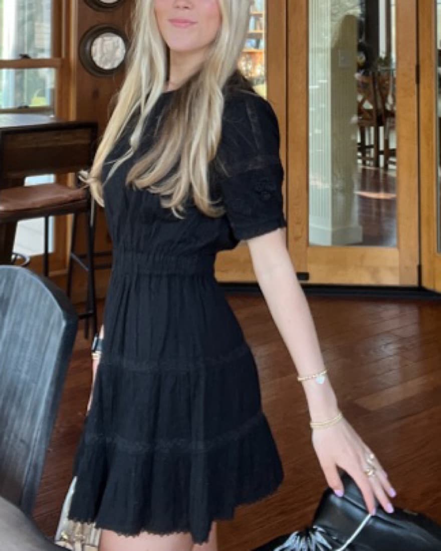 Zara Black Flowery Dress  - Image 1