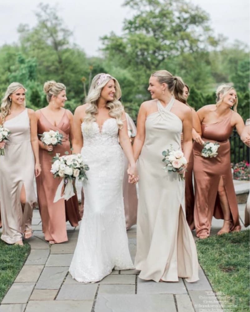 Gold Bridesmaid Halter Gown - Image 2