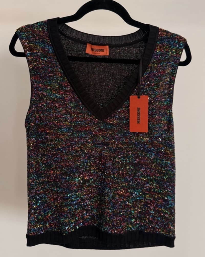 Missoni Rainbow Sequin Vest - Image 5