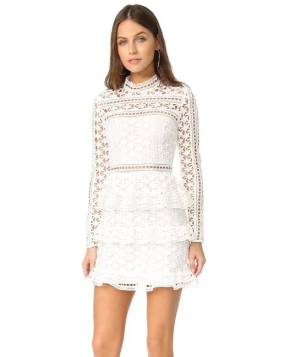 SELF-PORTRAIT High Neck Star Lace Dress - Image 1