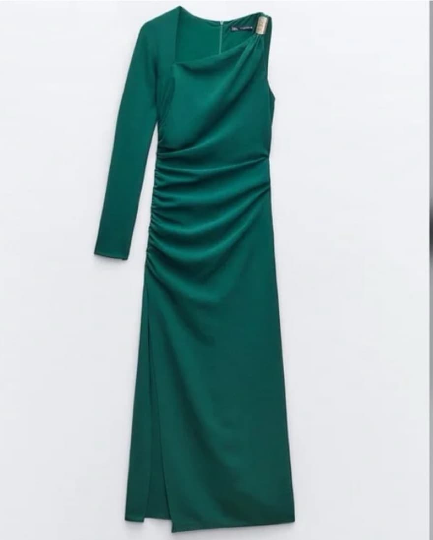 Green Formal One Shoulder Dress  - Image 2