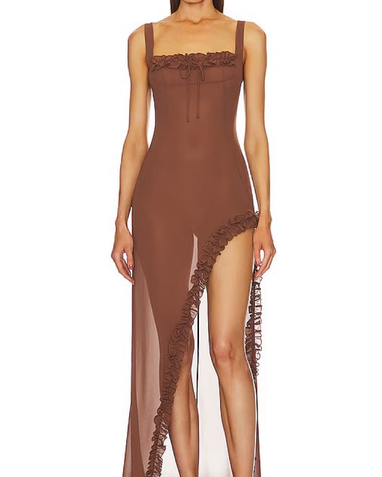 Helsa Sheer Ruffle Dress - Image 3