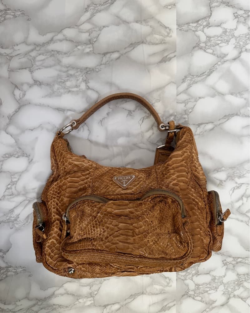 Vintage Prada Snakeskin Bag - Image 4