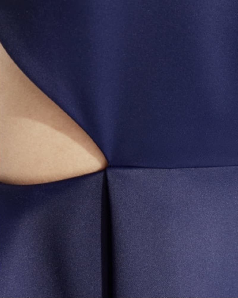 Halston Heritage Satin Faille Gown Navy - Image 2