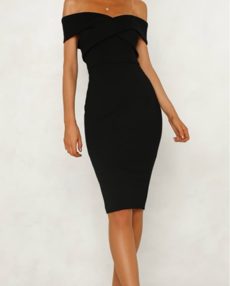 Black Midi Dress - Image 1