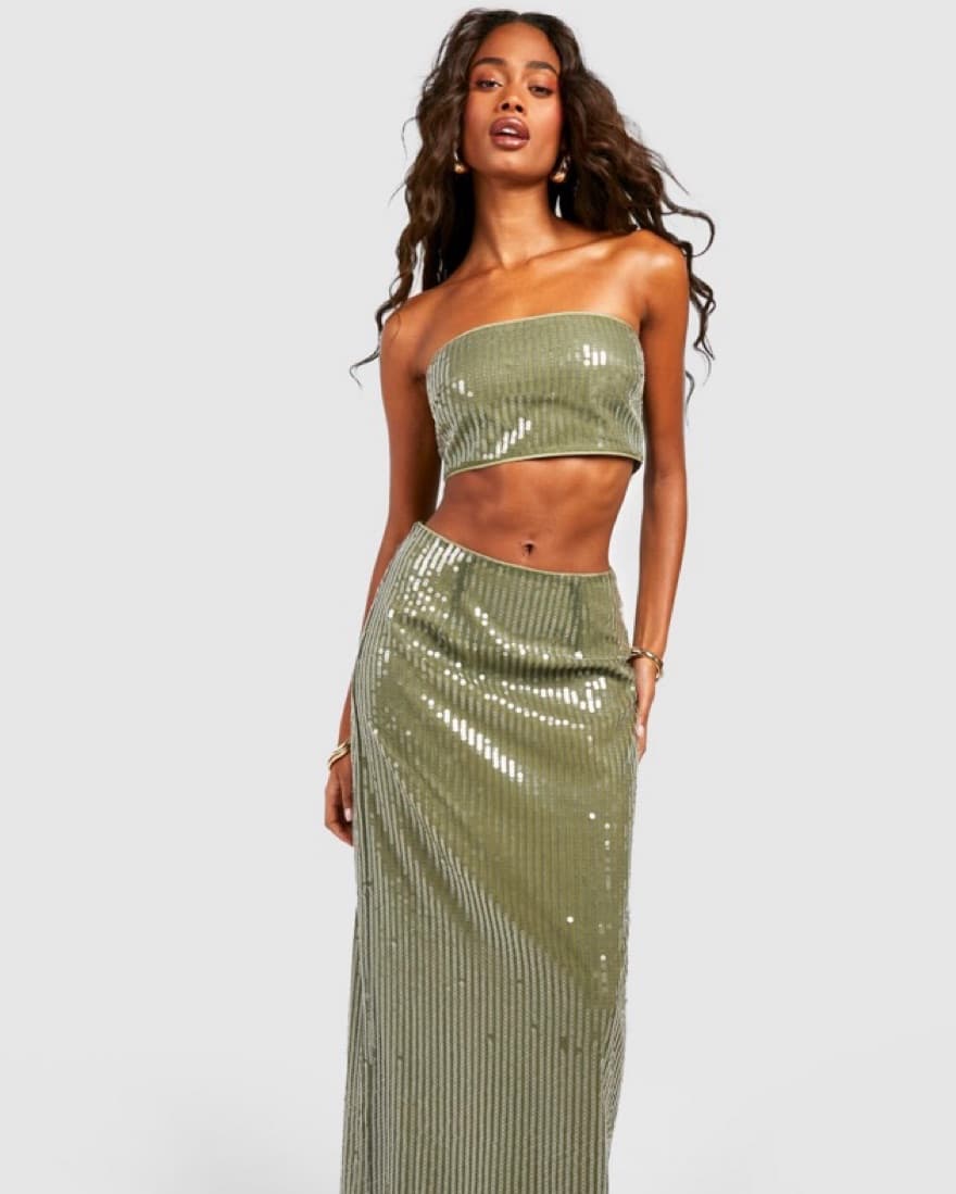 Green Sequin Boohoo Set - Image 1