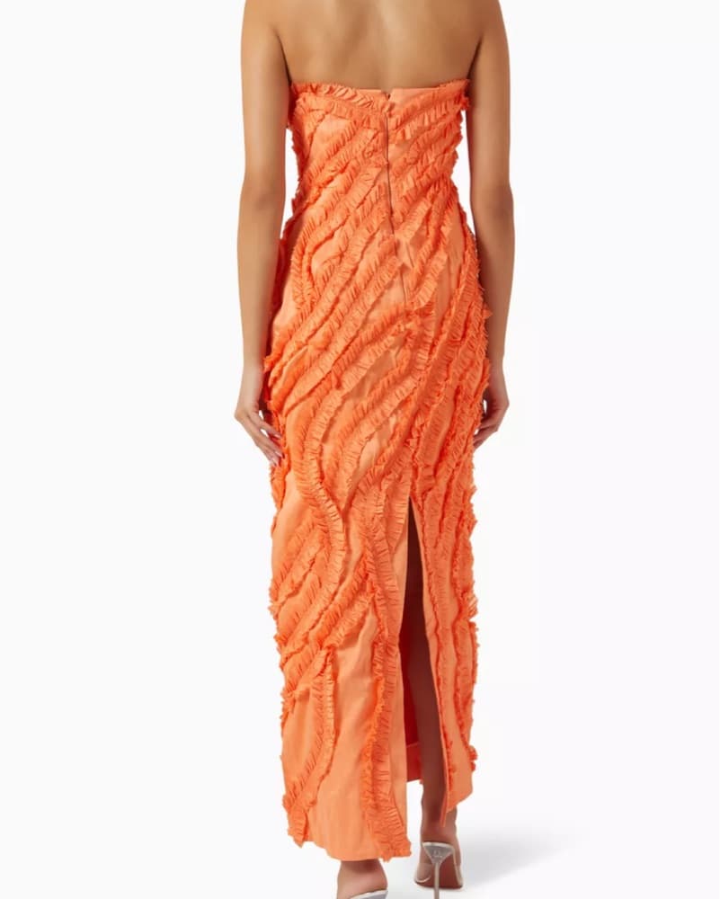 Vibrant Ruffled Strapless Gown - Image 2