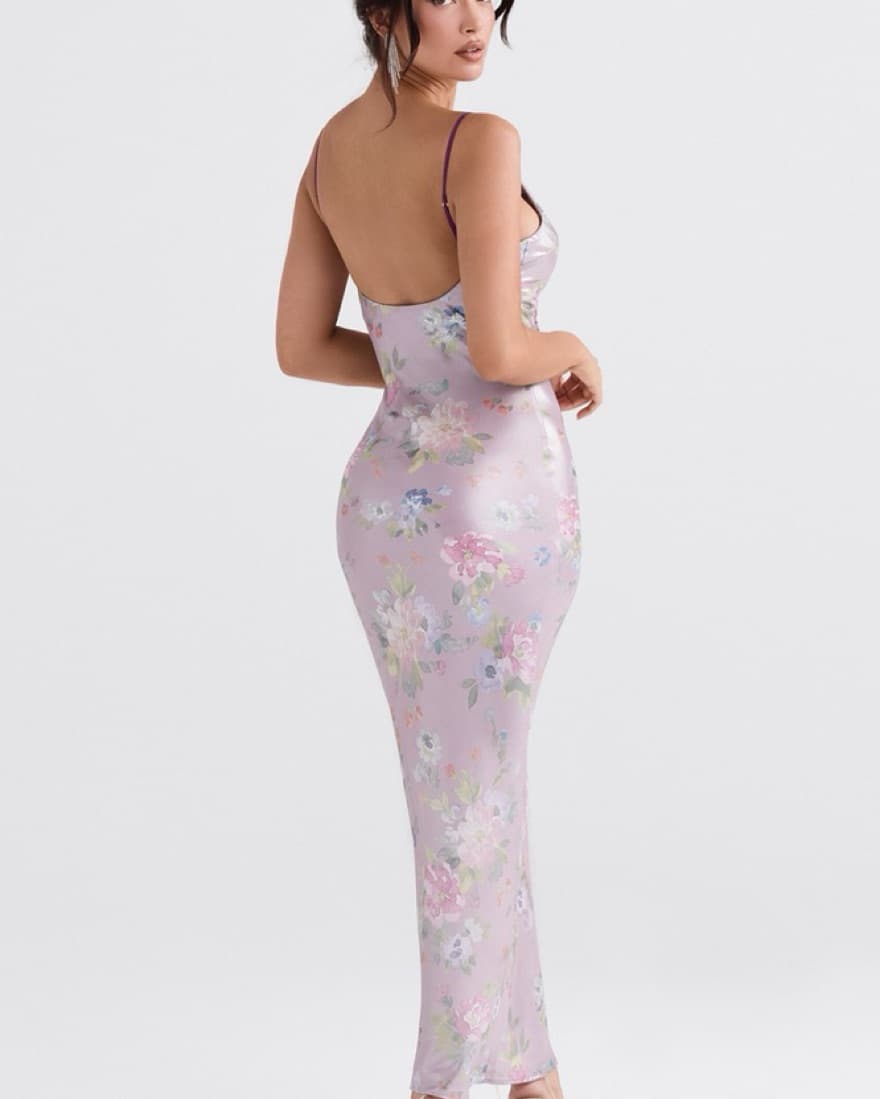 Muave Floral Maxi Dress - Image 2