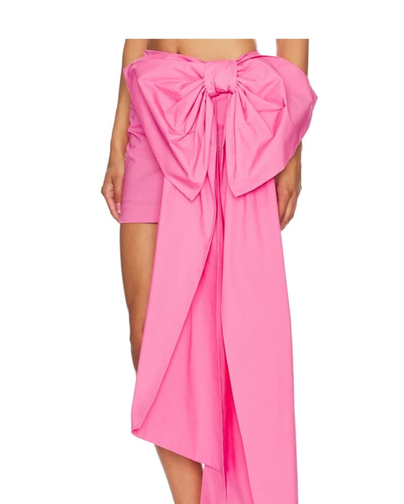 Zira Bow Mini Skirt In Hot Pink - Image 2