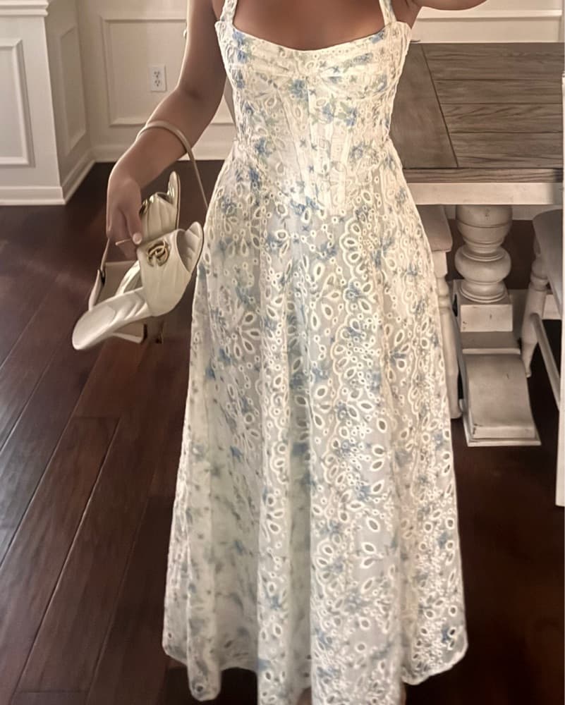 Adaline Broderie Midi Dress - Image 3