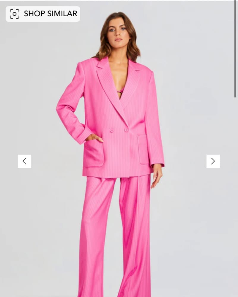 Seroya Pink Pinstripe Blazer - Image 2