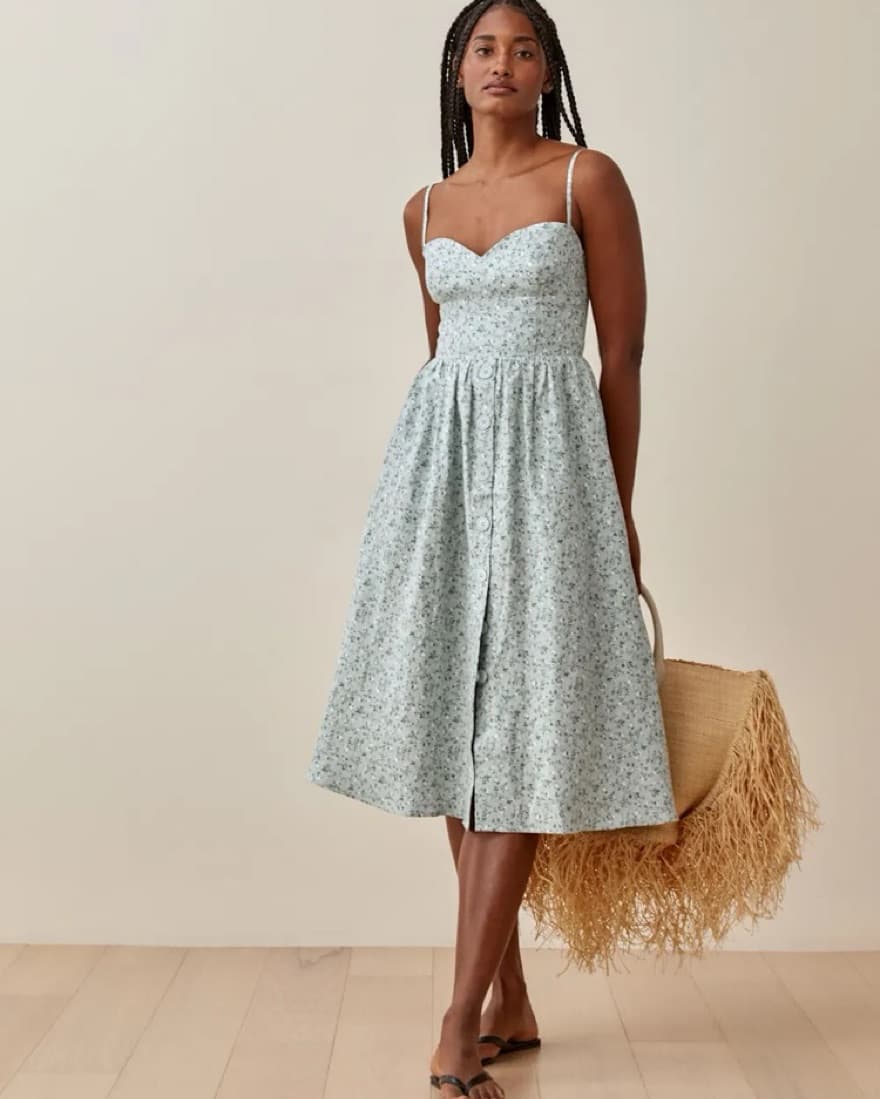 REFORMATION Cale Linen Dress - Image 3