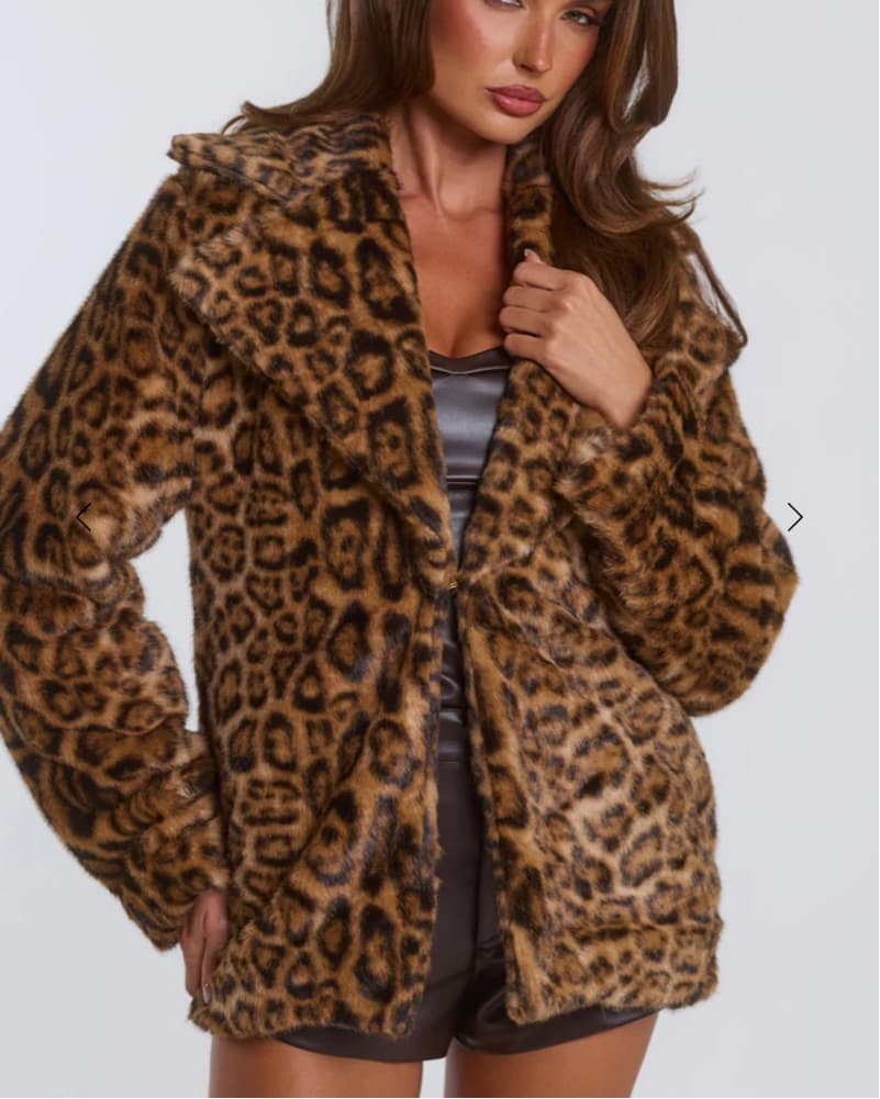 Cheetah Faux Fur Jacket - Image 1