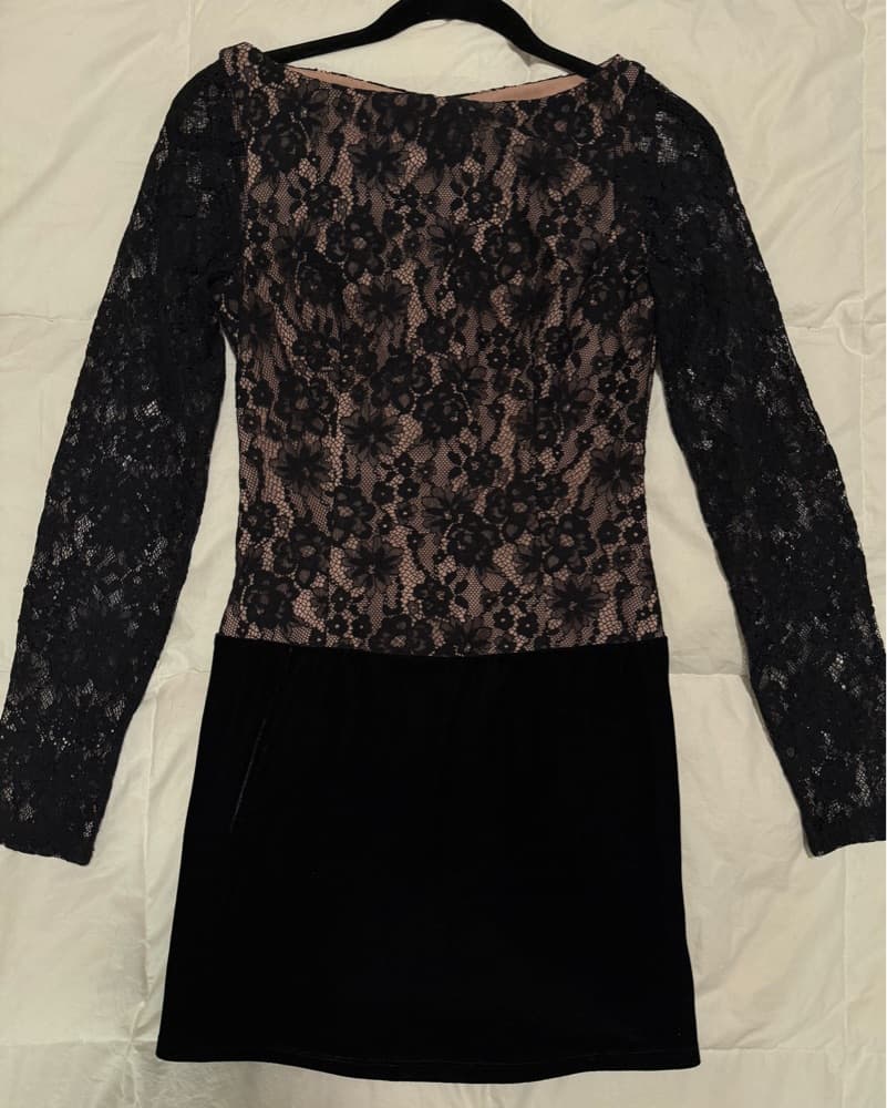 Black Lace Mini Revolve Dress - Image 5