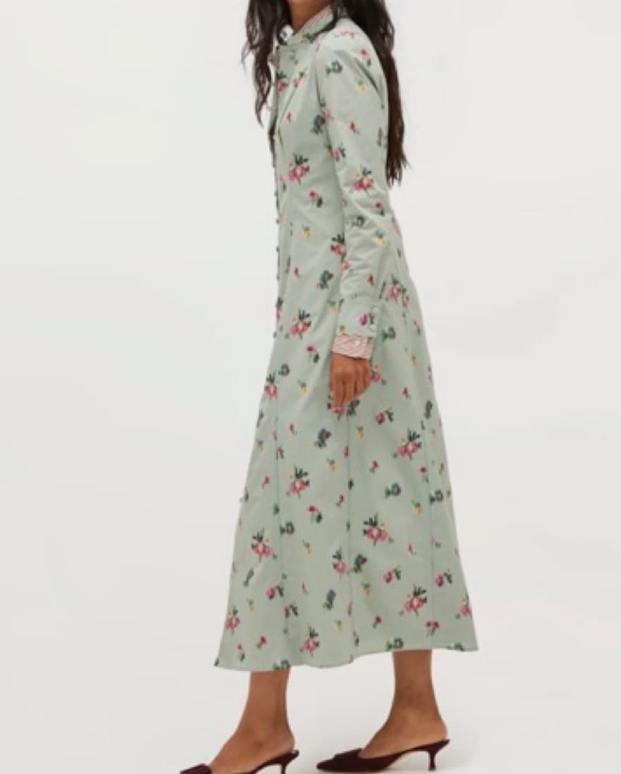 Hill House Lucienne Green Floral Dress - Image 2