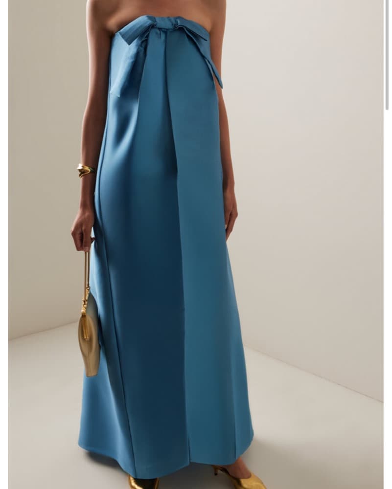 Blue Bernadette Strapless Gown - Image 1