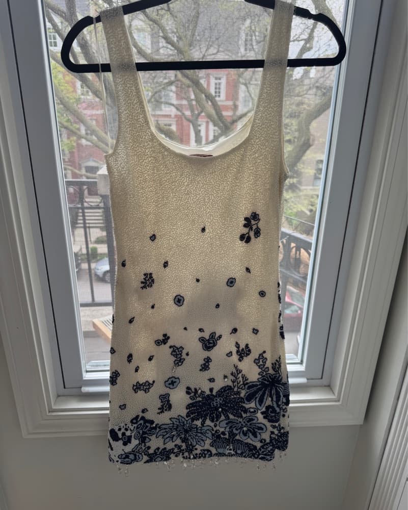 Staud LE SABLE DRESS BLUE TOILE - Image 4