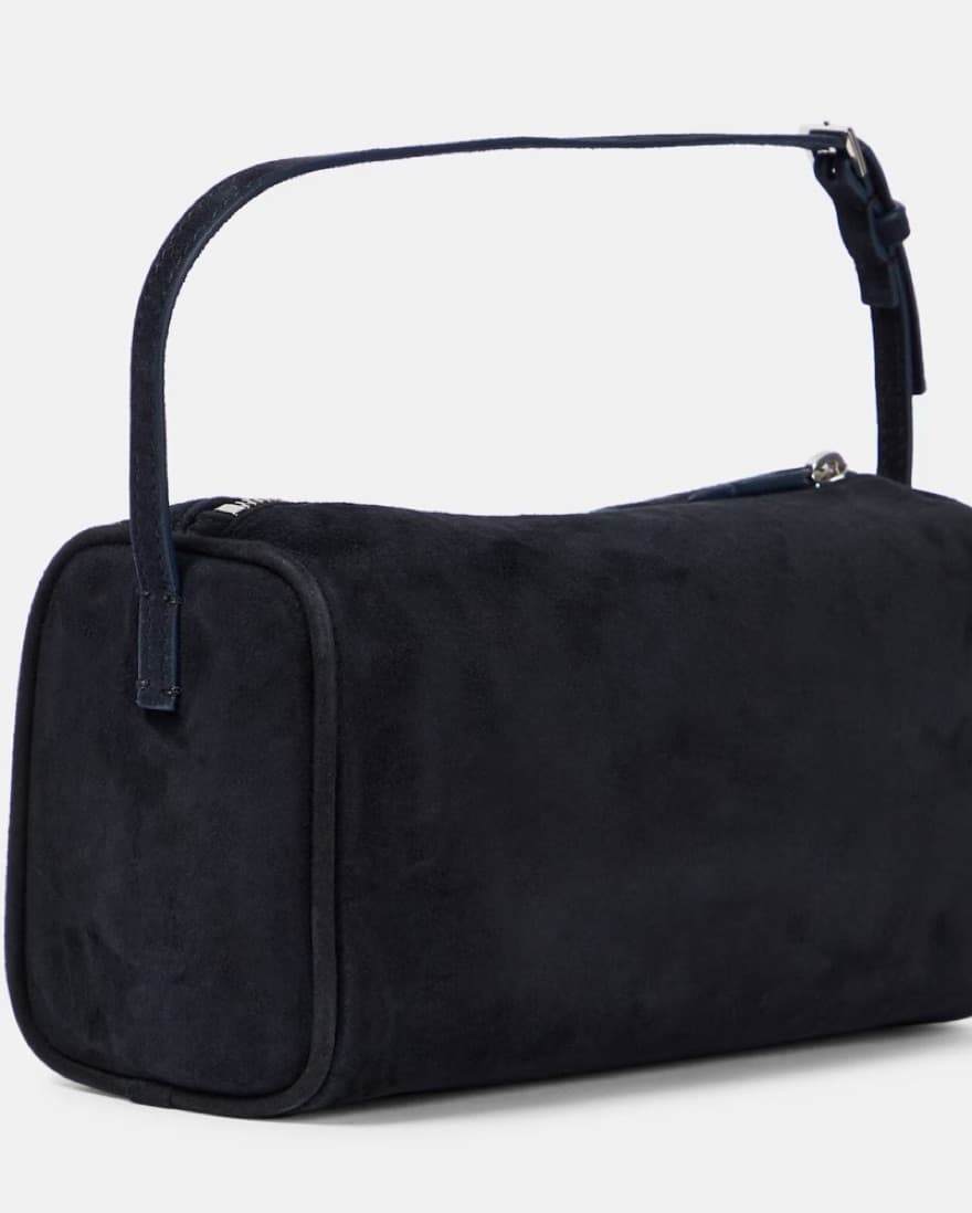 The Row 90s Navy Suede Bag - Image 4