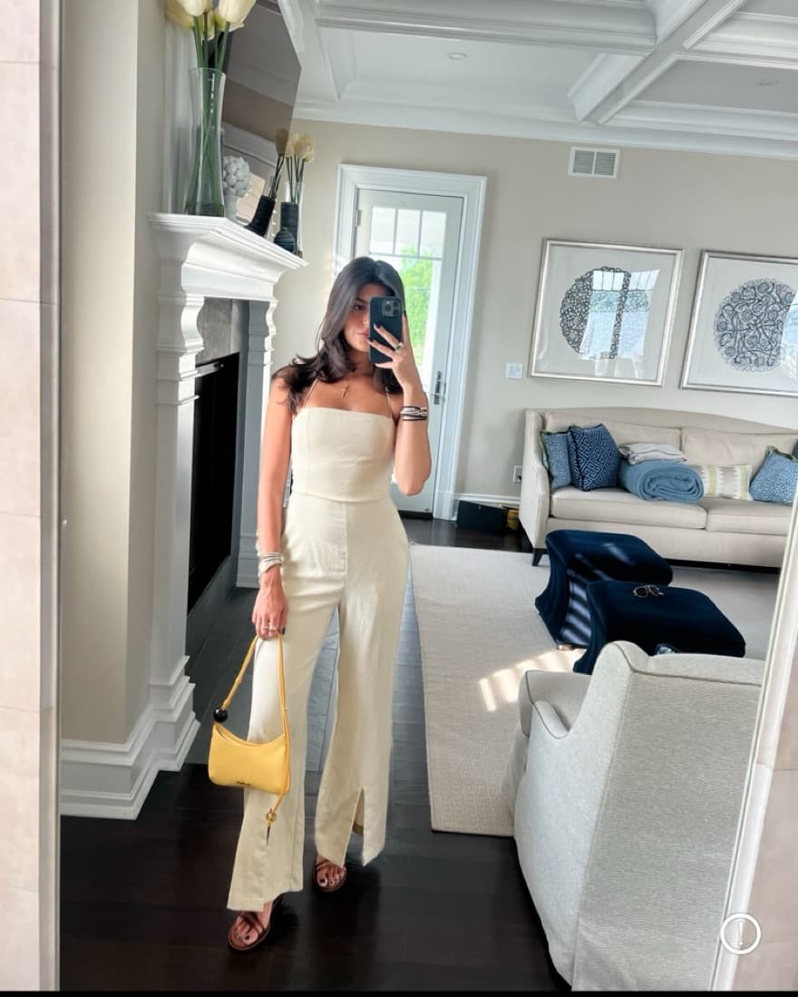 Tan Halter Neck Jumpsuit  - Image 1