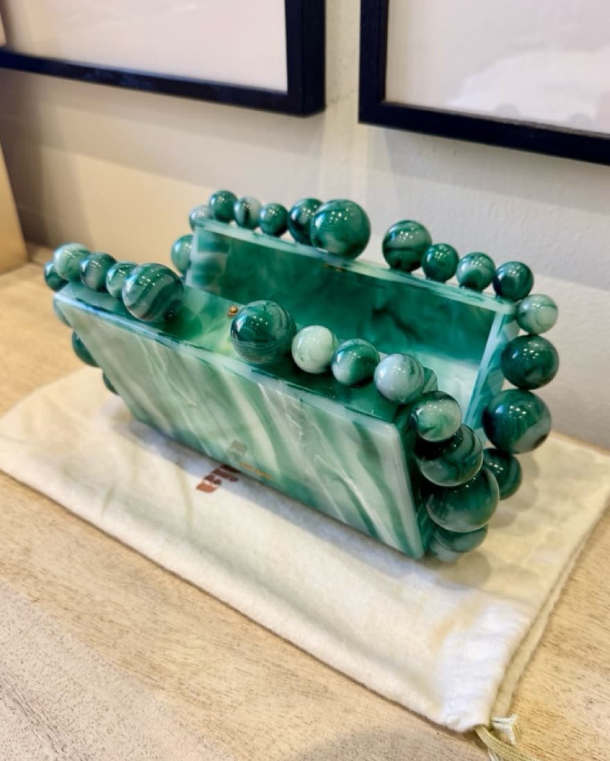$400 Cult Gaia Eos Clutch - Sage - Image 3