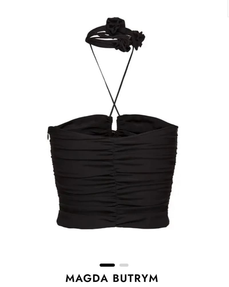 Magda Butrym Silk Tie Neck Halter - Image 4