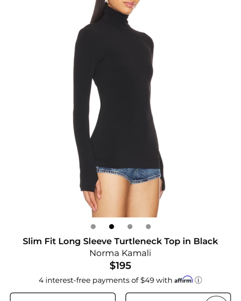 Norma Kamali Base Layer Turtleneck Top - Image 2