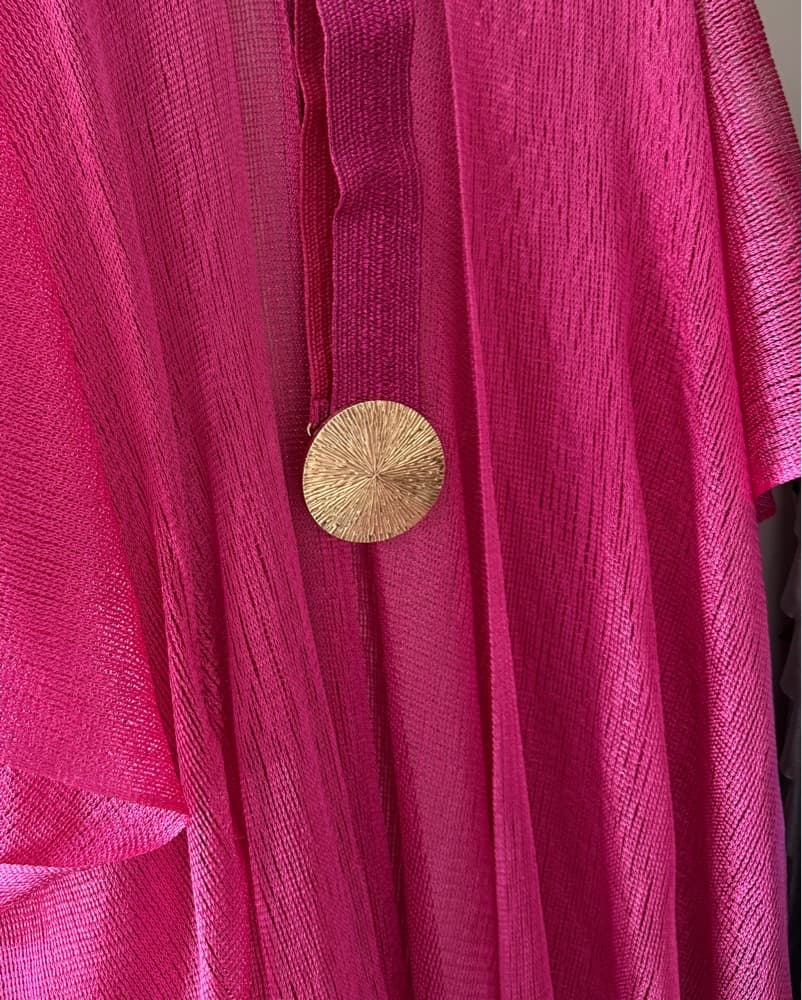 Pink Metallic Fringe Coverup Kimono - Image 3