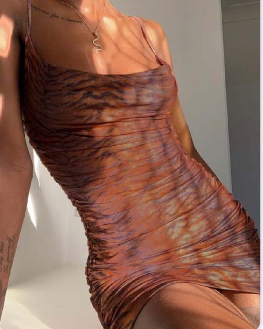 Tiger stripes pattern mini dress - Image 2