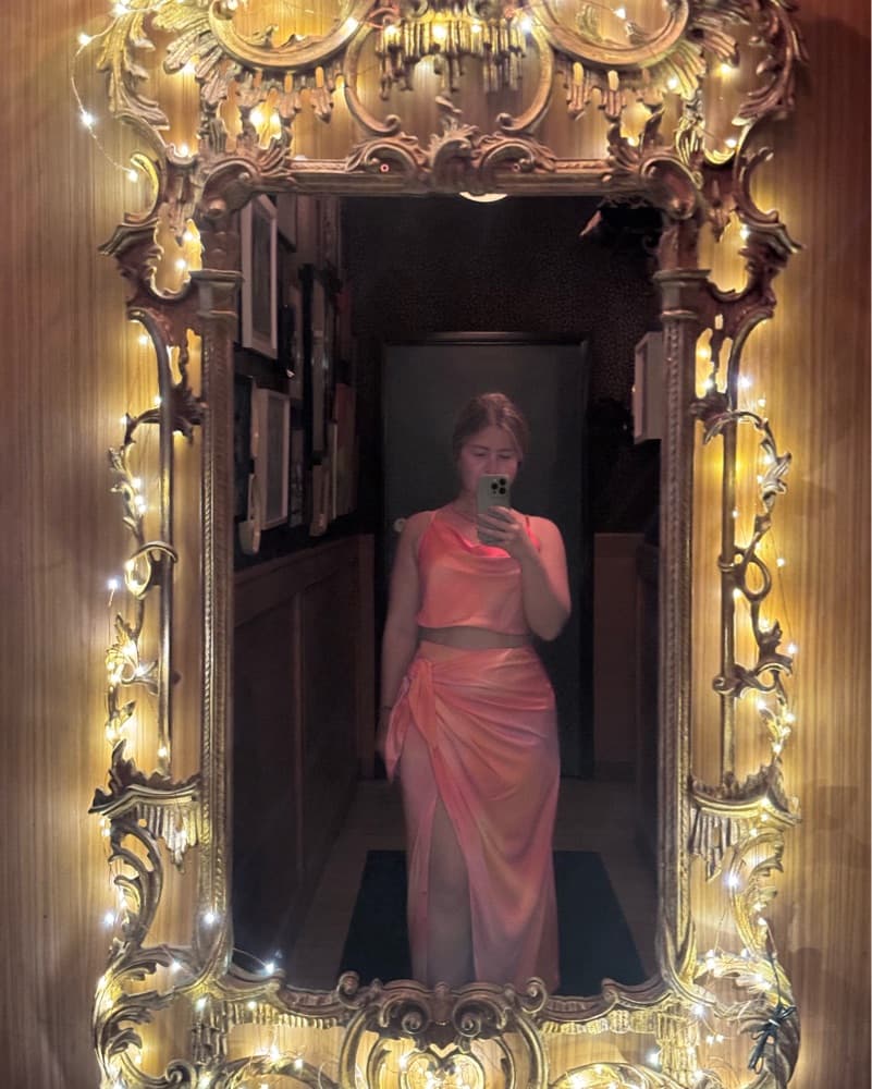 Pink And Orange Top And Skirt - Image 2