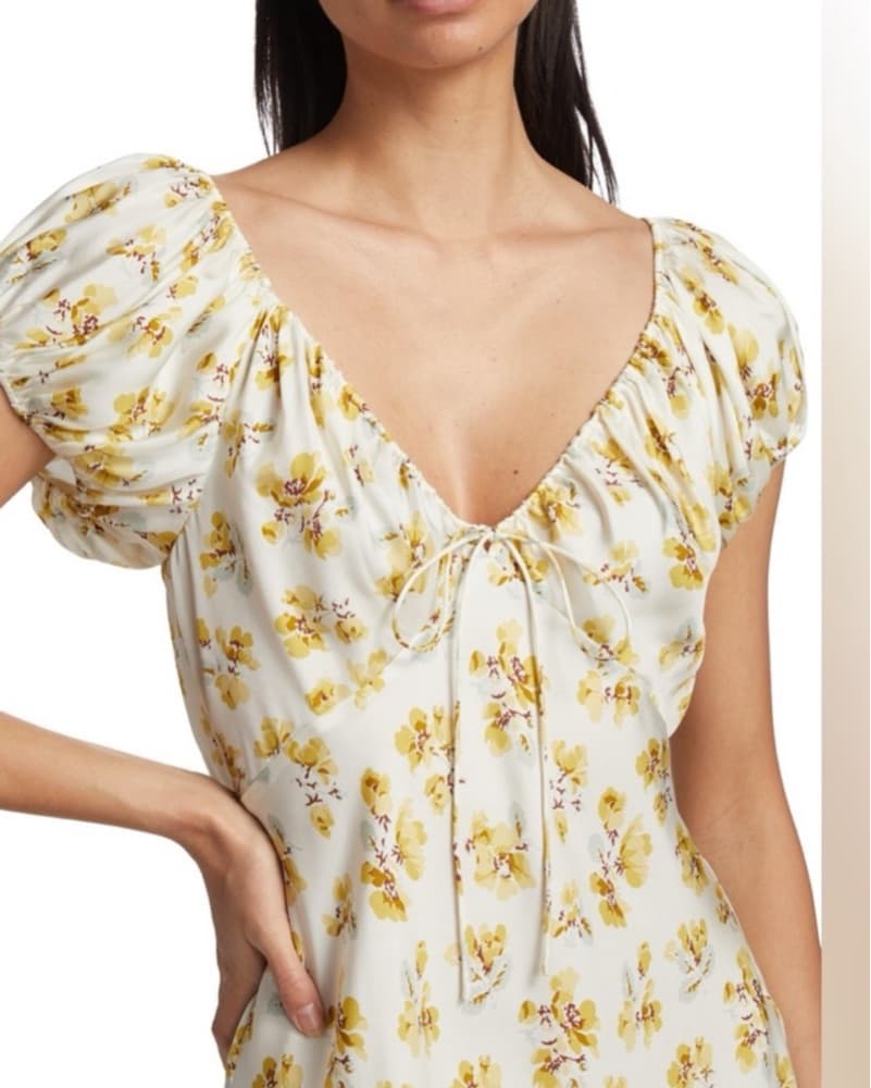 Doen Floral Silk Blend Midi Dress - Image 2