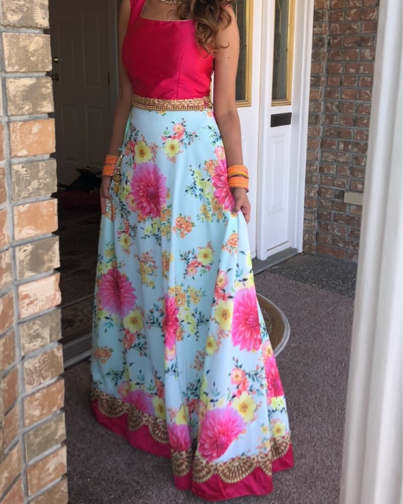 Vibrant Floral Lengha - Image 1