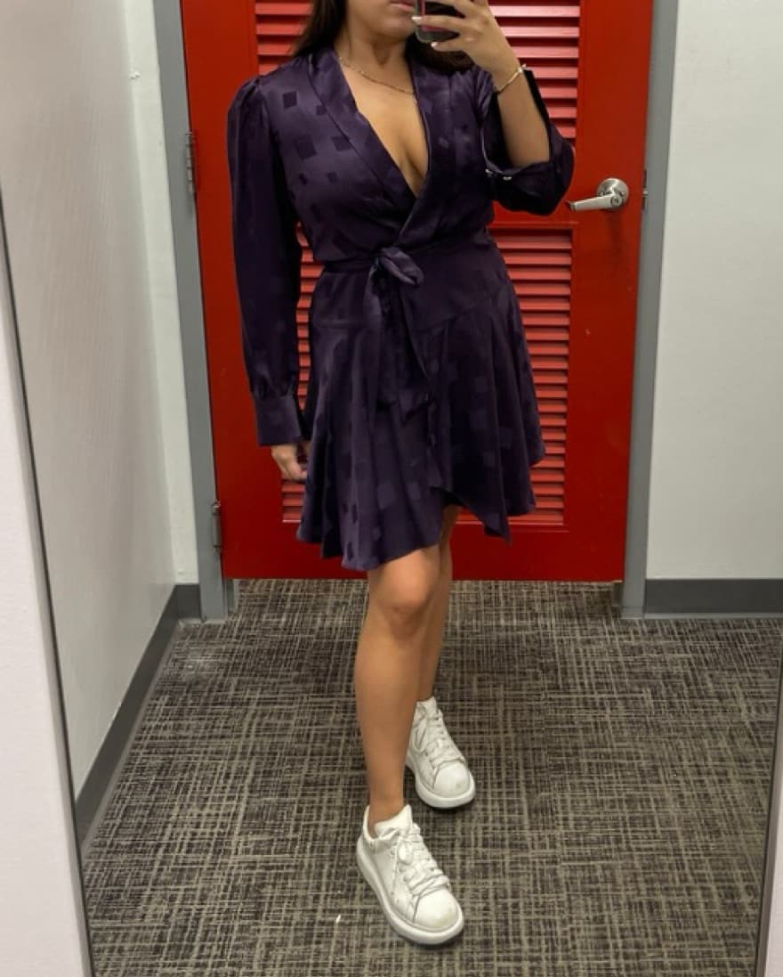 Dark Purple Milly Mini Wrap Dress - Image 5