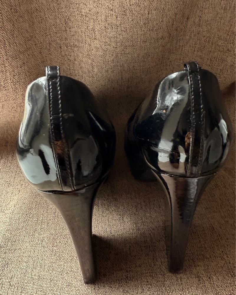 Jill Sanders Black Leather Platforms - Image 4