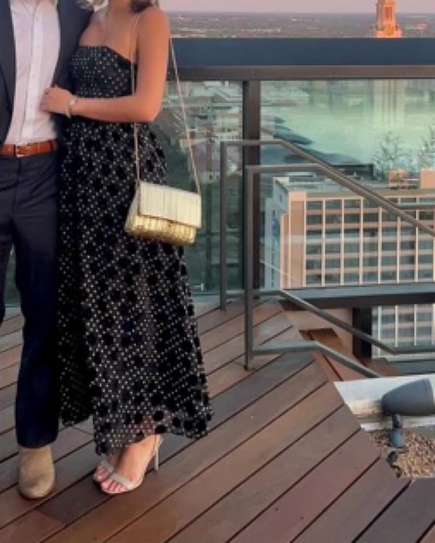 Velvet Polka Dot Maxi Dress - Image 2