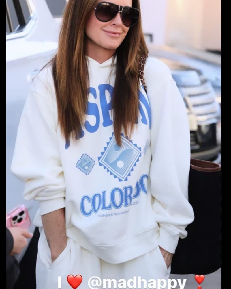 Viral Madhappy Aspen Hoodie White Blue - Image 4