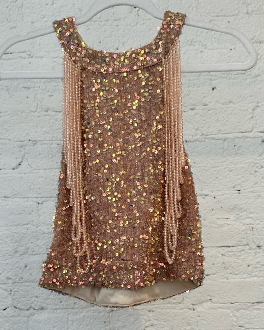 Sequin Rose Gold Crop Topd - Image 1