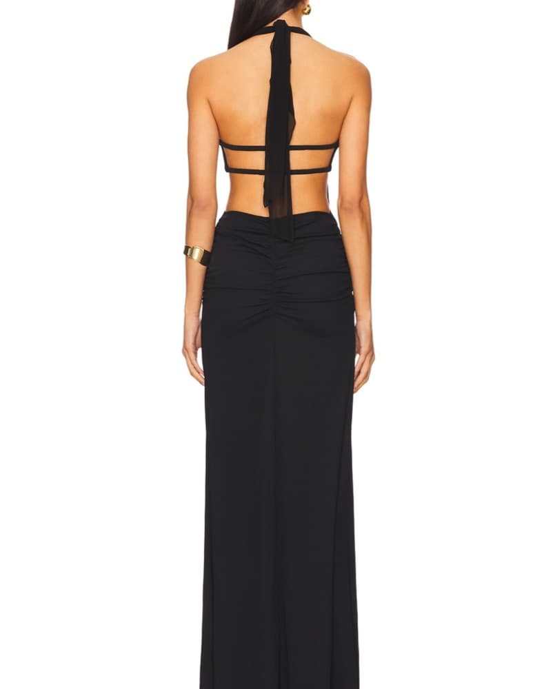 Black Halter Maxi Dress - Image 5